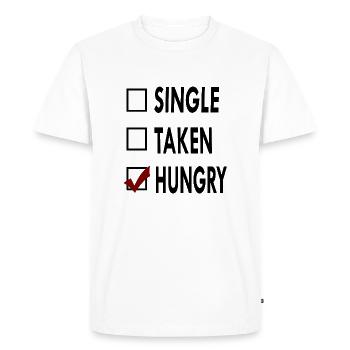 SINGLE noir blanc HUNGRY - T-shirt Premium bio Homme - blanc - Devant - Nico (187cm)