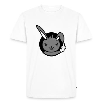 Lapin Majeur Montrer Méchant Coquin Insultant - T-shirt Premium bio Homme - blanc - Devant - Nico (187cm)