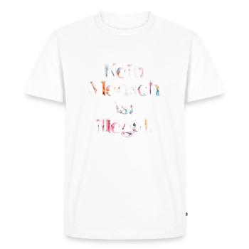 NO ONE IS ILLEGAL - The Original - Men's Premium Organic T-Shirt - white - Front - Nico (187cm)
