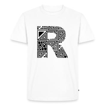letter R - Men's Premium Organic T-Shirt - white - Front - Nico (187cm)