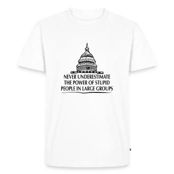 : Stupid People in Large Groups - T-shirt Premium bio Homme - blanc - Devant - Nico (187cm)