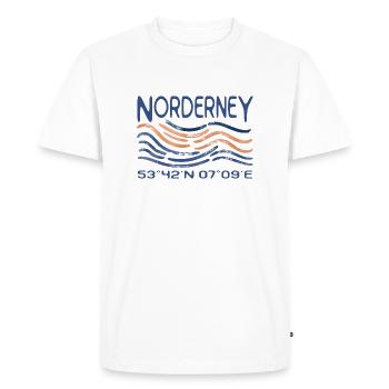 Norderney North Sea Island GPS coordinates - Men's Premium Organic T-Shirt - white - Front - Nico (187cm)