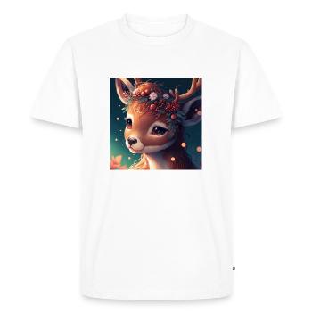 Cerf de Chrismas - T-shirt Premium bio Homme - blanc - Devant - Nico (187cm)