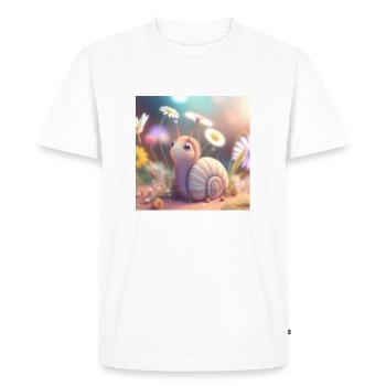 Escargot aux fleurs - T-shirt Premium bio Homme - blanc - Devant - Nico (187cm)