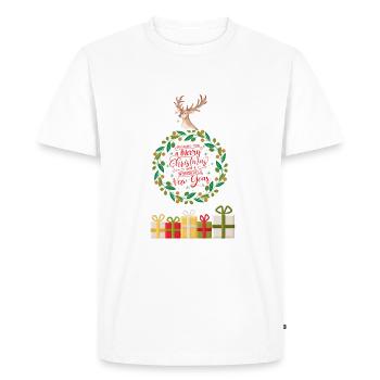 Joyeux noel 2023 et bonne annee 2024 - T-shirt Premium bio Homme - blanc - Devant - Nico (187cm)