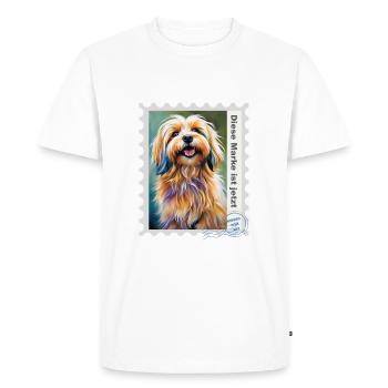 Illustration à l’aérographe « Havanese 09 » DE - T-shirt Premium bio Homme - blanc - Devant - Nico (187cm)