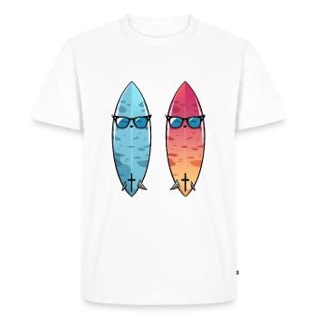 Surfing Board Water Wave Sea Beach Holiday - Men's Premium Organic T-Shirt - white - Front - Nico (187cm)