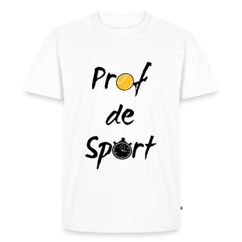 Prof de sport - T-shirt Premium bio Homme - blanc - Devant - Nico (187cm)