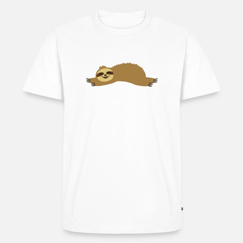 Faultier - Männer Premium Bio T-Shirt - Weiß
