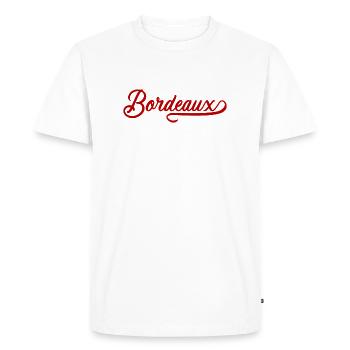 Bordeaux vintage - T-shirt Premium bio Homme - blanc - Devant - Nico (187cm)