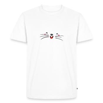 Cute White Mole Face - Men's Premium Organic T-Shirt - white - Front - Nico (187cm)