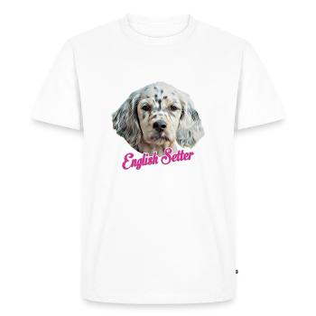 English setter - Men's Premium Organic T-Shirt - white - Front - Nico (187cm)