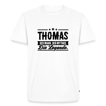 Man Myth Légende Thomas - T-shirt Premium bio Homme - blanc - Devant - Nico (187cm)
