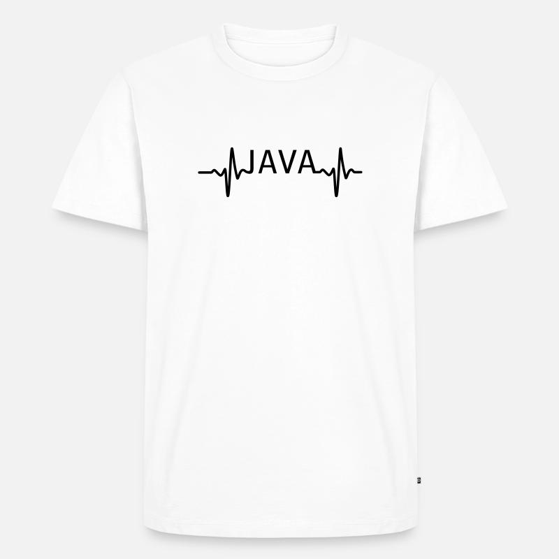 Heartbeat JAVA - T-shirt Premium bio Homme - blanc