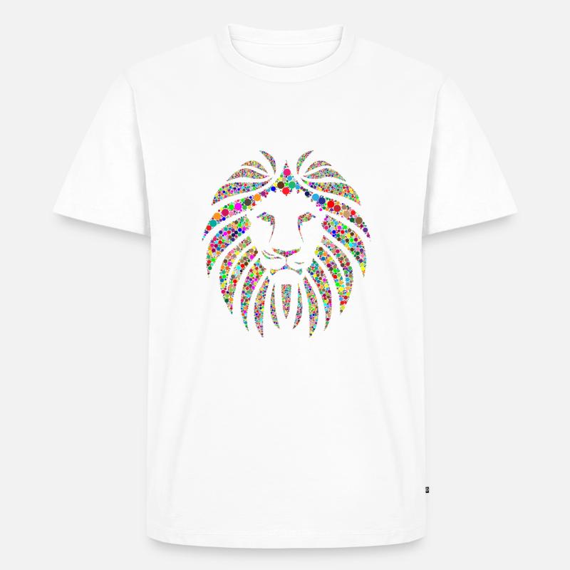 Löwe farbig modern cool - Männer Premium Bio T-Shirt - Weiß