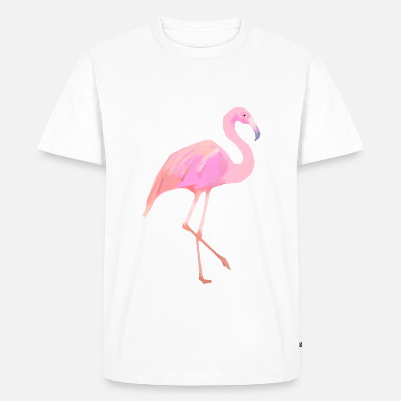 Flamingo - Männer Premium Bio T-Shirt - Weiß