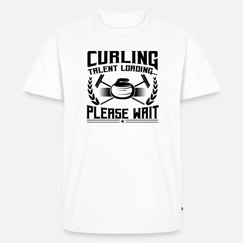 Curling Talent Loading Please Wait - Männer Premium Bio T-Shirt - Weiß