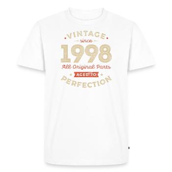 Millésime 1998 Toutes les pièces d’origine - T-shirt Premium bio Homme - blanc - Devant - Nico (187cm)