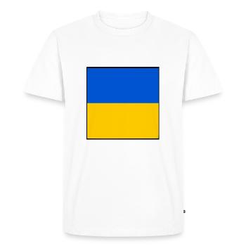UKRAINE DRAPEAU UKRAINIEN - T-shirt Premium bio Homme - blanc - Devant - Nico (187cm)
