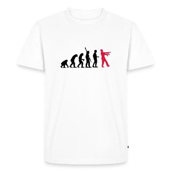 Zombie Evolution (two-color) - Men's Premium Organic T-Shirt - white - Front - Nico (187cm)