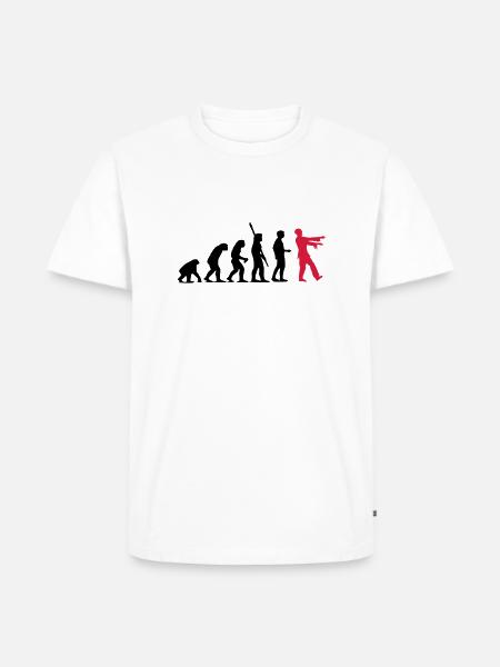 Zombie Evolution (zweifarbig) - Männer Premium Bio T-Shirt - Weiß