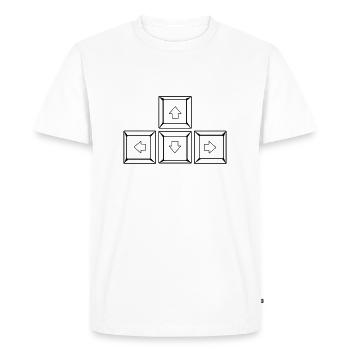 Up Down Left Right Keyboard Buttons (Keys) - Men's Premium Organic T-Shirt - white - Front - Nico (187cm)