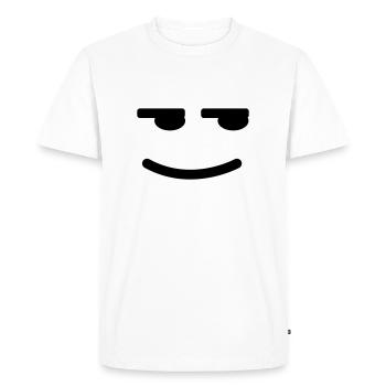 Satisfait Smiley - T-shirt Premium bio Homme - blanc - Devant - Nico (187cm)
