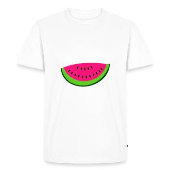 Pastèque - water melon - T-shirt Premium bio Homme - blanc - Devant - Nico (187cm)