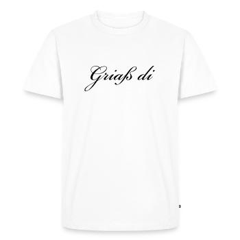 Griaß di - Allgäuer Design - Hallo - Männer Premium Bio T-Shirt - Weiß - Vorne - Nico (187cm)