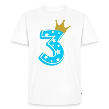 3 Couronne 3ème anniversaire 3 ans - T-shirt Premium bio Homme - blanc - Devant - Nico (187cm)