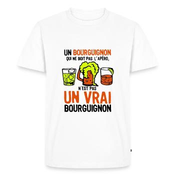 bourguignon apero boit pas vrai alcool b - T-shirt Premium bio Homme - blanc - Devant - Nico (187cm)