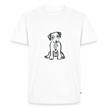 puppy - Men's Premium Organic T-Shirt - white - Front - Nico (187cm)