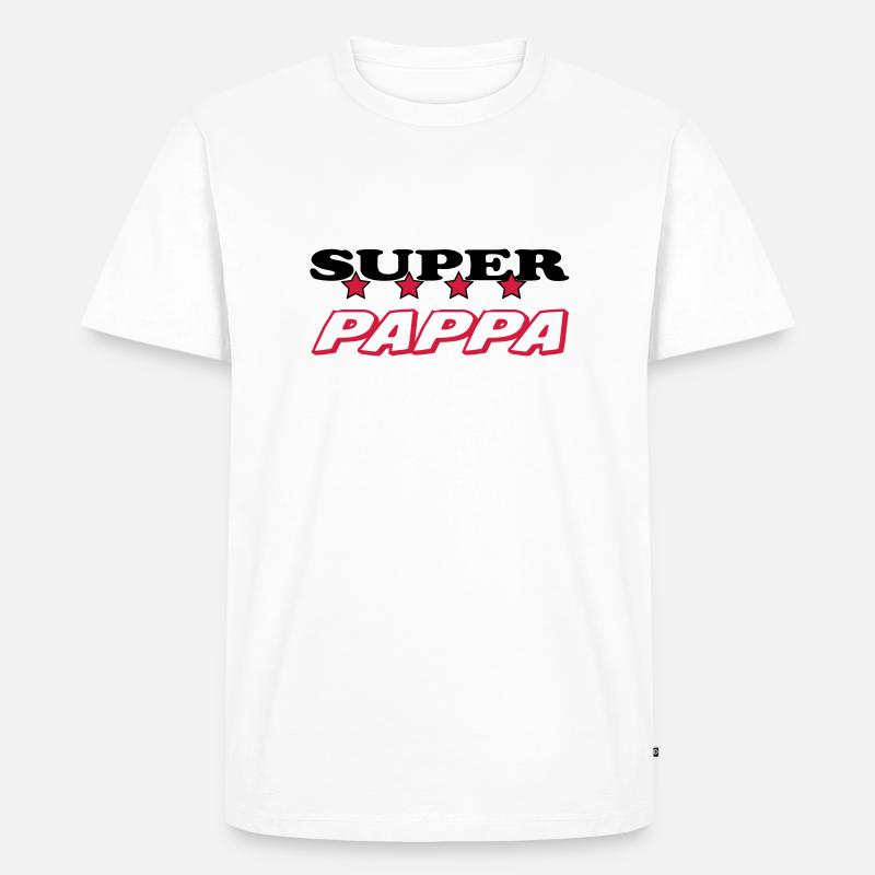 Super pappa - Männer Premium Bio T-Shirt - Weiß