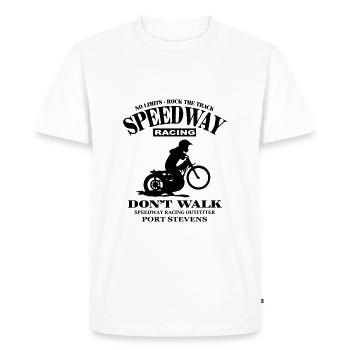 Speedway - Men's Premium Organic T-Shirt - white - Front - Nico (187cm)