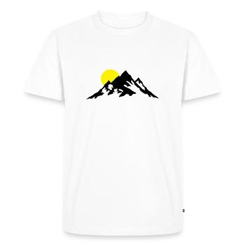 Mountain and Sunrise, montagne - T-shirt Premium bio Homme - blanc - Devant - Nico (187cm)