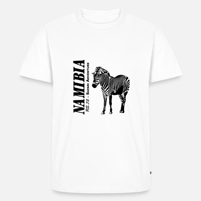 Namibia - Zebra - Männer Premium Bio T-Shirt - Weiß