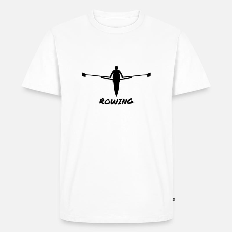 Rudern, Ruderer und Wasser - Männer Premium Bio T-Shirt - Weiß