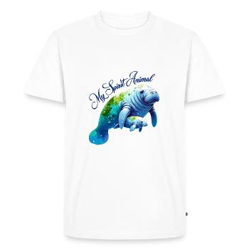 Lamantin avec son veau - T-shirt Premium bio Homme - blanc - Devant - Nico (187cm)