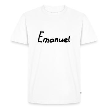 Emanuel - T-shirt Premium bio Homme - blanc - Devant - Nico (187cm)