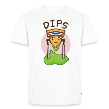 Nacho Doing Dips, Nacho dip dip jeu de mots amusant - T-shirt Premium bio Homme - blanc - Devant - Nico (187cm)