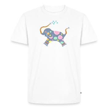 Little elephant blowing bubbles - Men's Premium Organic T-Shirt - white - Front - Nico (187cm)