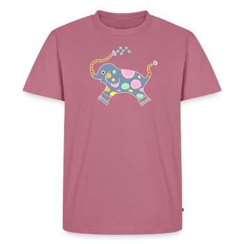 Little elephant blowing bubbles - Men's Premium Organic T-Shirt - mauve - Front - Nico (187cm)