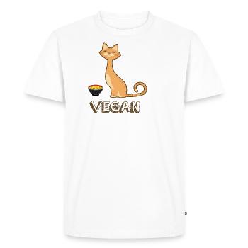 Chat Shirt · Développement durable · Cadeau bio - T-shirt Premium bio Homme - blanc - Devant - Nico (187cm)