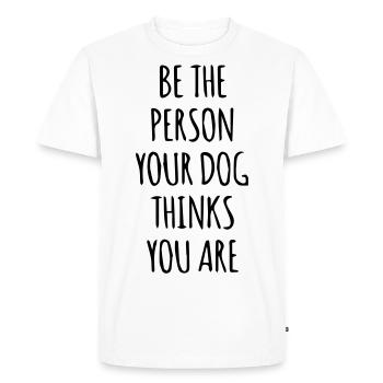 être la personne de votre chien - T-shirt Premium bio Homme - blanc - Devant - Nico (187cm)