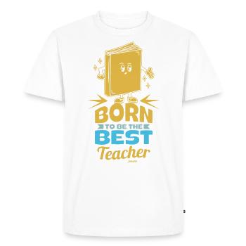 Né pour être le meilleur enseignant - T-shirt Premium bio Homme - blanc - Devant - Nico (187cm)