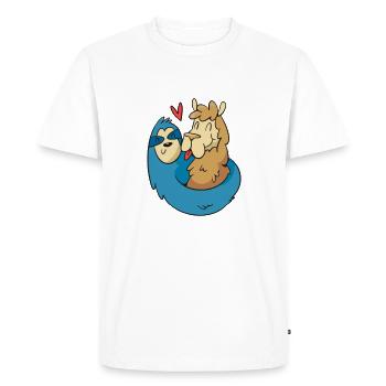 Life Is Better With Alpacas - Men's Premium Organic T-Shirt - white - Front - Nico (187cm)
