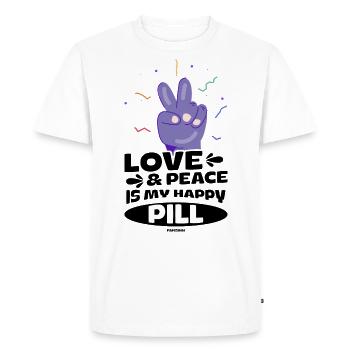 Love and peace for all - Men's Premium Organic T-Shirt - white - Front - Nico (187cm)
