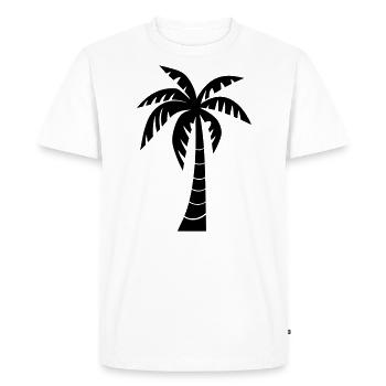 palm tree - Men's Premium Organic T-Shirt - white - Front - Nico (187cm)
