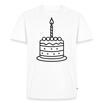 Gateau d'anniversaire - T-shirt Premium bio Homme - blanc - Devant - Nico (187cm)