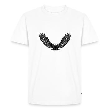 Des aigles en vol pour les fauconniers et les amoureux des oiseaux - T-shirt Premium bio Homme - blanc - Devant - Nico (187cm)
